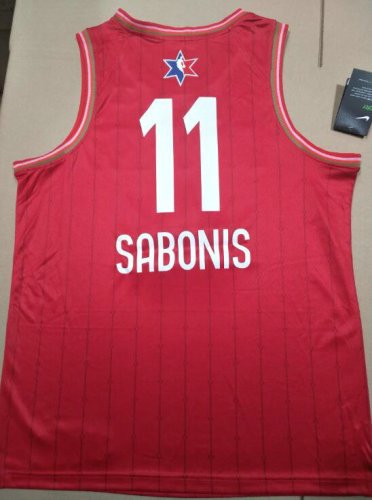 11 Sabonis 2020 all star jersey red